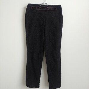 Up! Made in Canada cropped ankle pants black textured cotton pull-on stretch 8